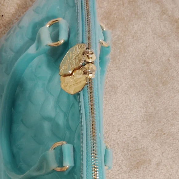 Betsey Johnson Aqua Heart Satchel - Picture 7 of 10